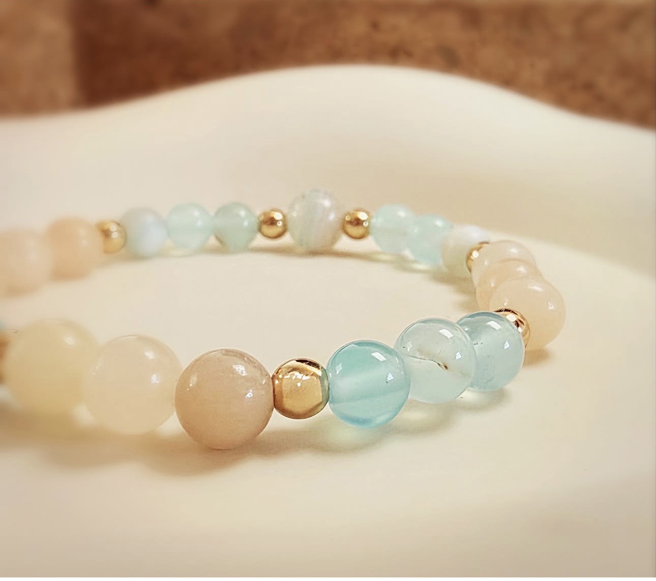 Dolomite & Light Blue Agate Harmony Bracelet photo 2