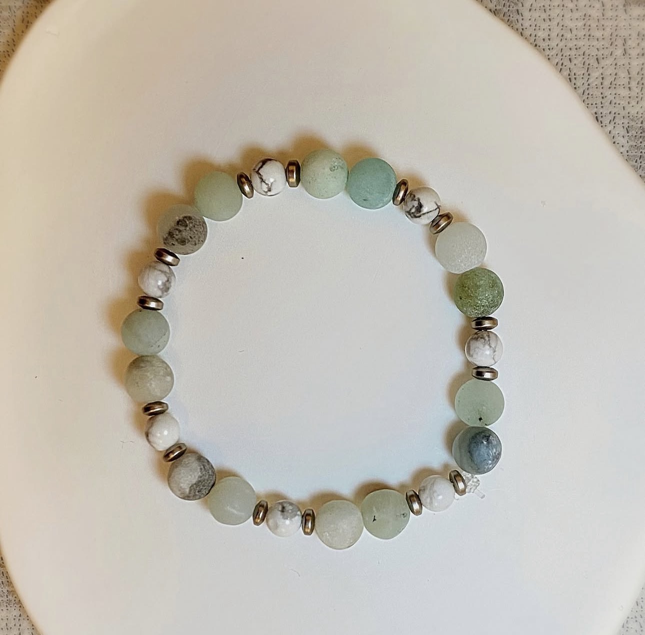 Matte Amazonite, Howlite & Hematite Harmony Bracelet
