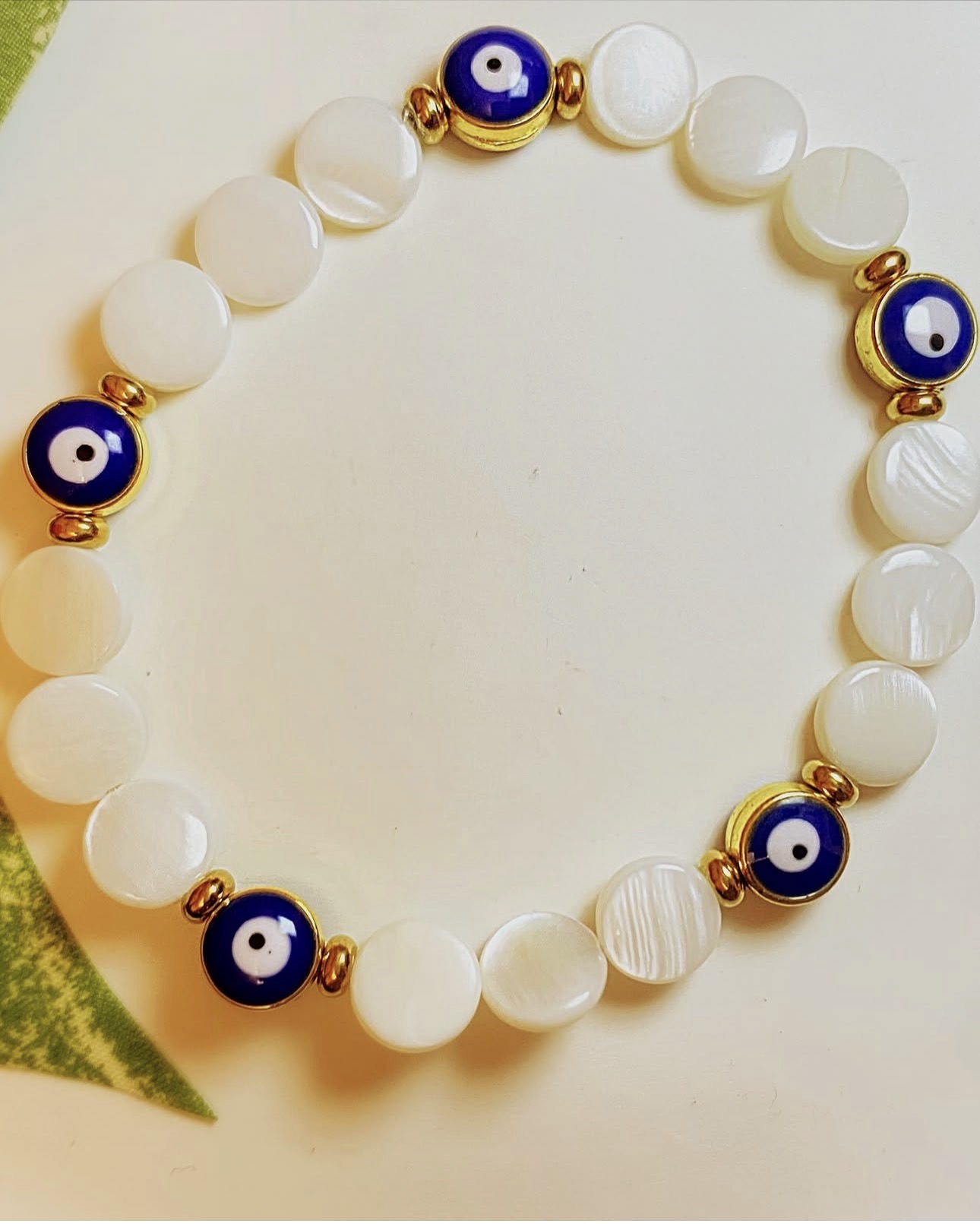 Evil Eye & White Shell Harmony Bracelet photo 2