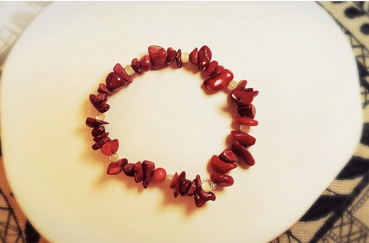 Red Coral & Sea Shell Harmony Bracelet