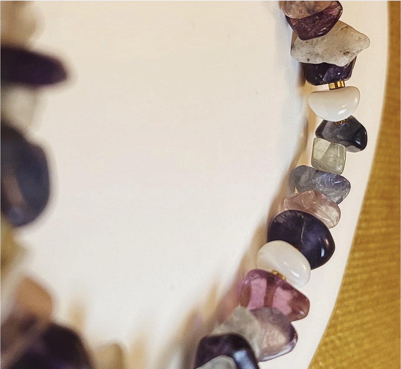 Fluorite Chips & White Shell Harmony Bracelet photo 3