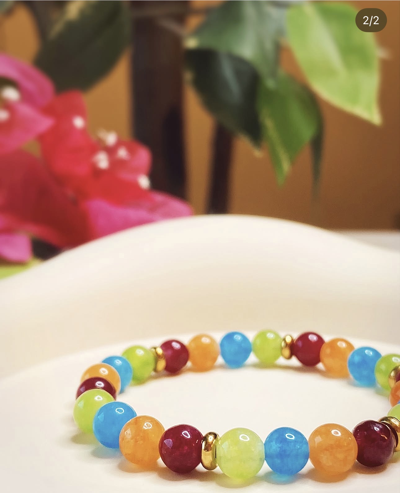 Vibrant Jade & Sunstone Harmony Bracelet photo 2