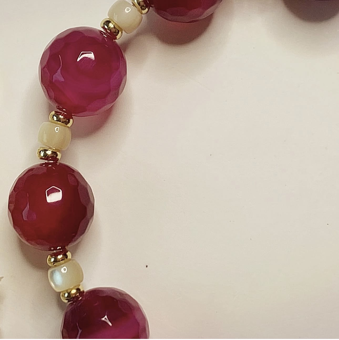 Magenta Agate & Sea Shell Harmony Bracelet photo 2