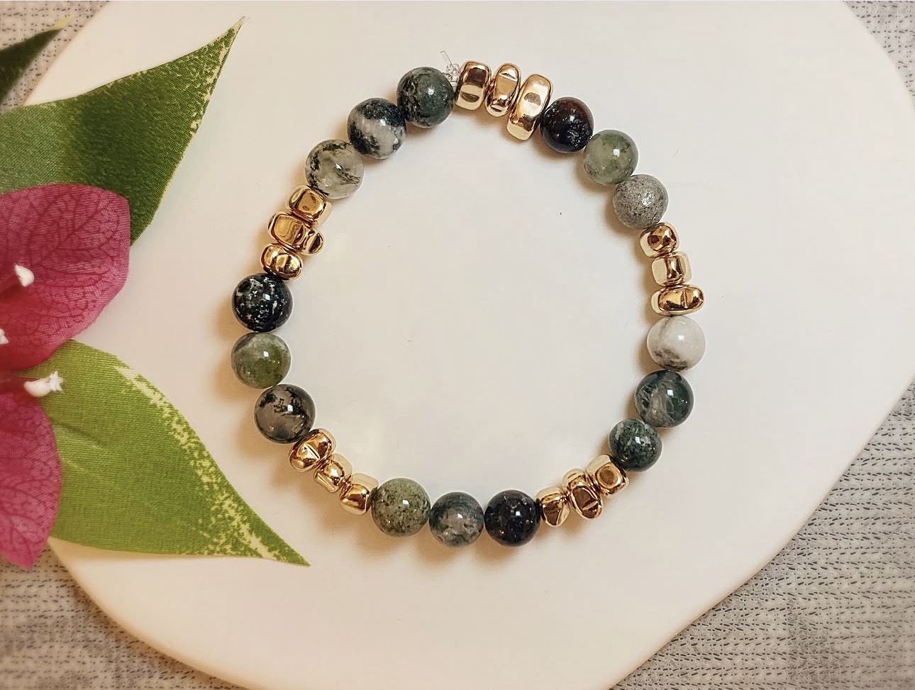 Leaf Veins Agate Harmony Bracelet