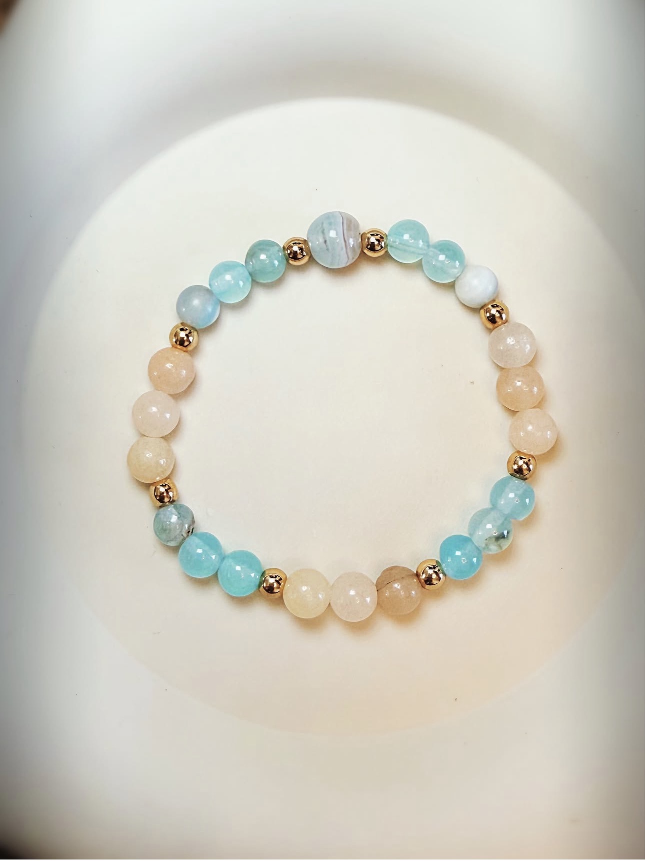 Dolomite & Light Blue Agate Harmony Bracelet