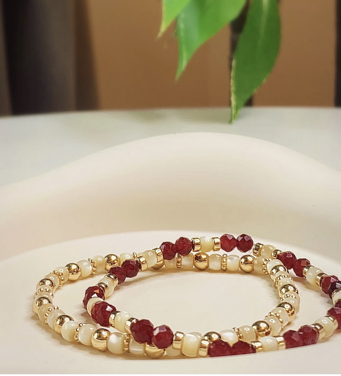 Ruby & Sea Shell Harmony Bracelet photo 3