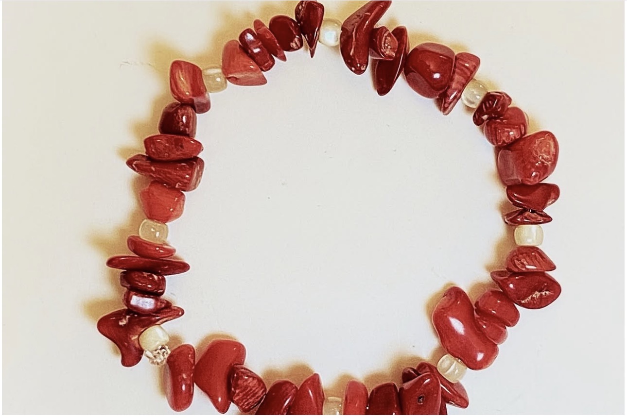 Red Coral & Sea Shell Harmony Bracelet photo 2