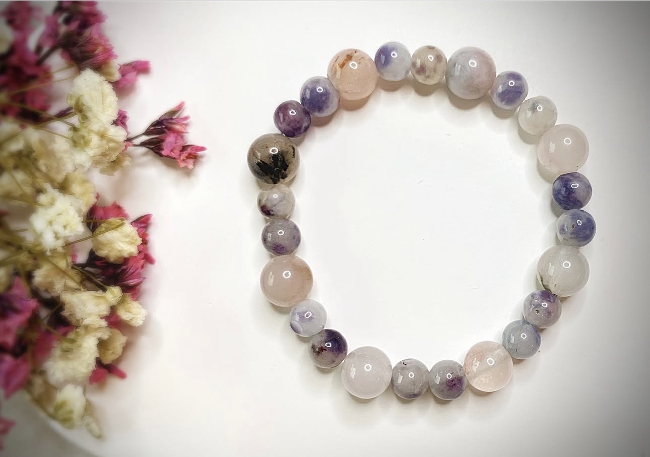 Peach Agate & Jade Harmony Bracelet