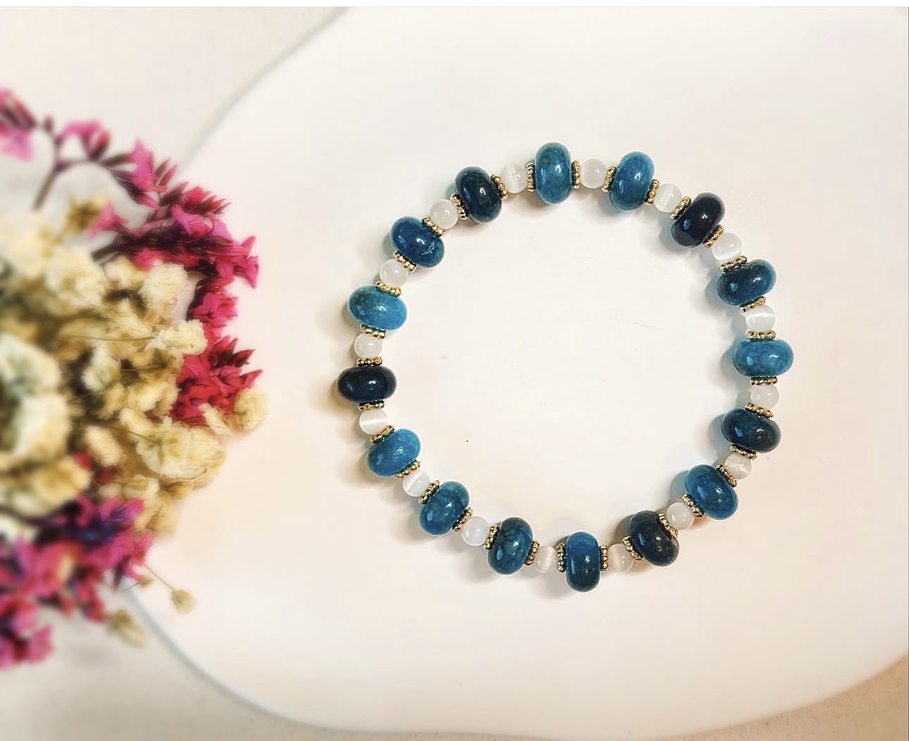 Blue Apatite & Cat Eye Harmony Bracelet
