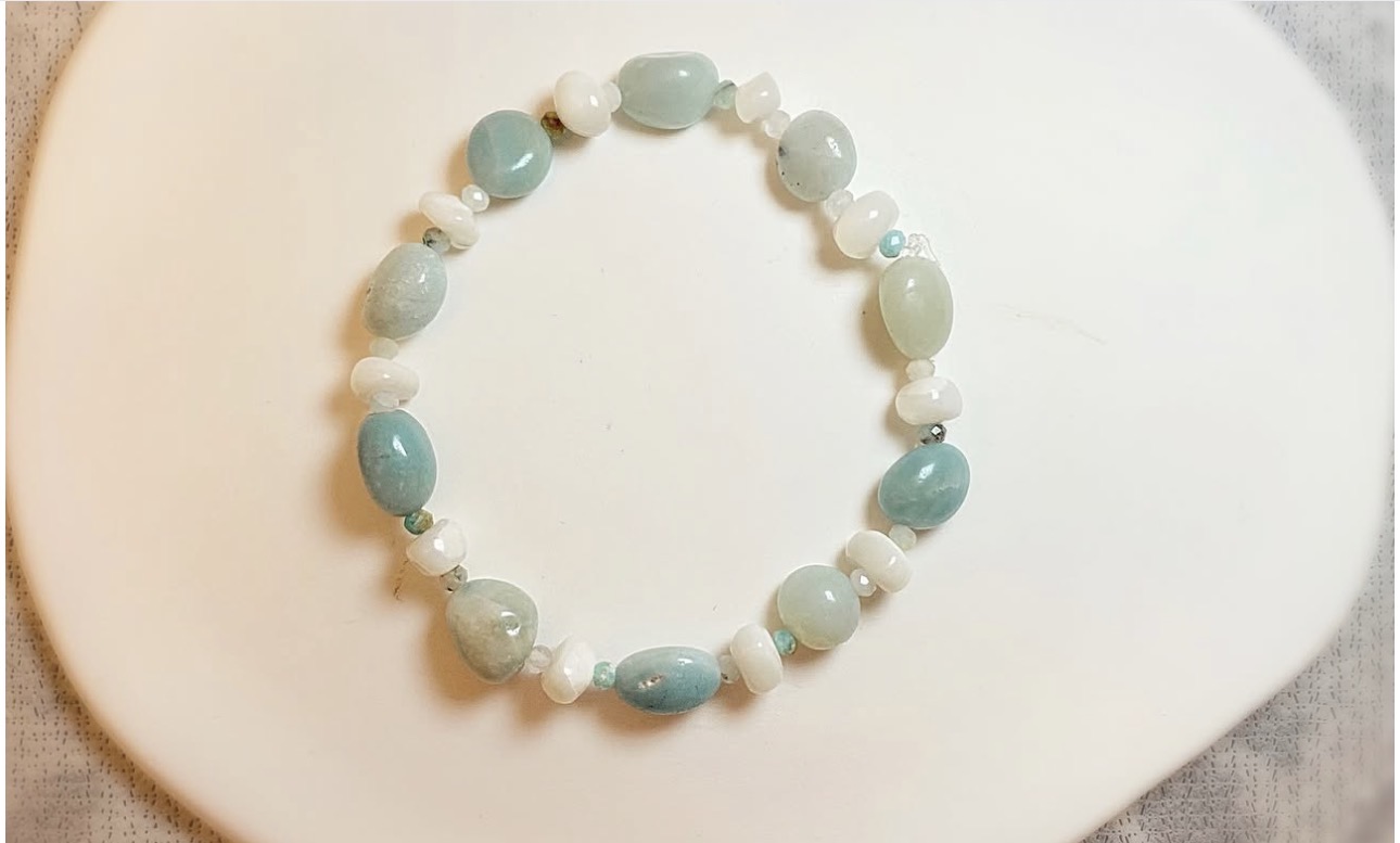 Amazonite & White Shell Harmony Bracelet