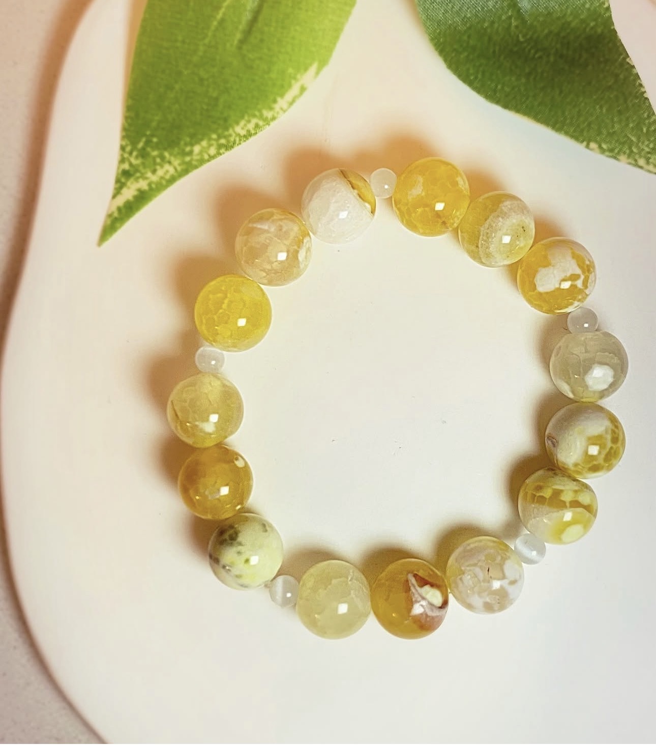 Yellow Crystal Jade & Cat Eye Harmony Bracelet photo 2