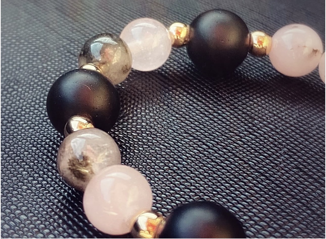 Black Onyx & Blush Agate Harmony Bracelet photo 4