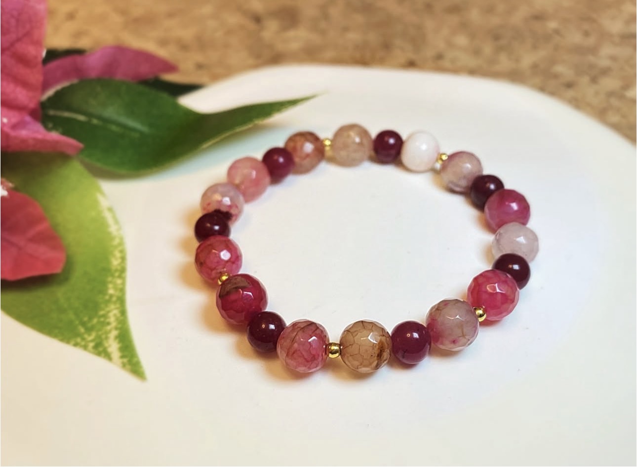 Berry Agate & Jade Harmony Bracelet photo 2