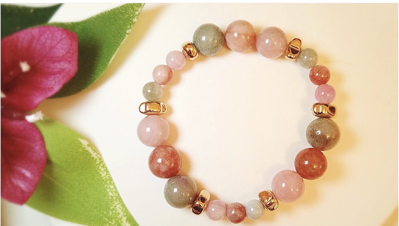 Colorful Jade & Gold Harmony Bracelet photo 2