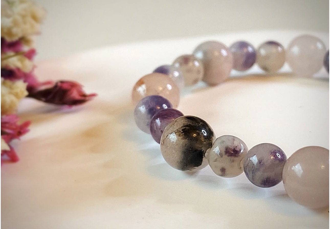 Peach Agate & Jade Harmony Bracelet photo 2