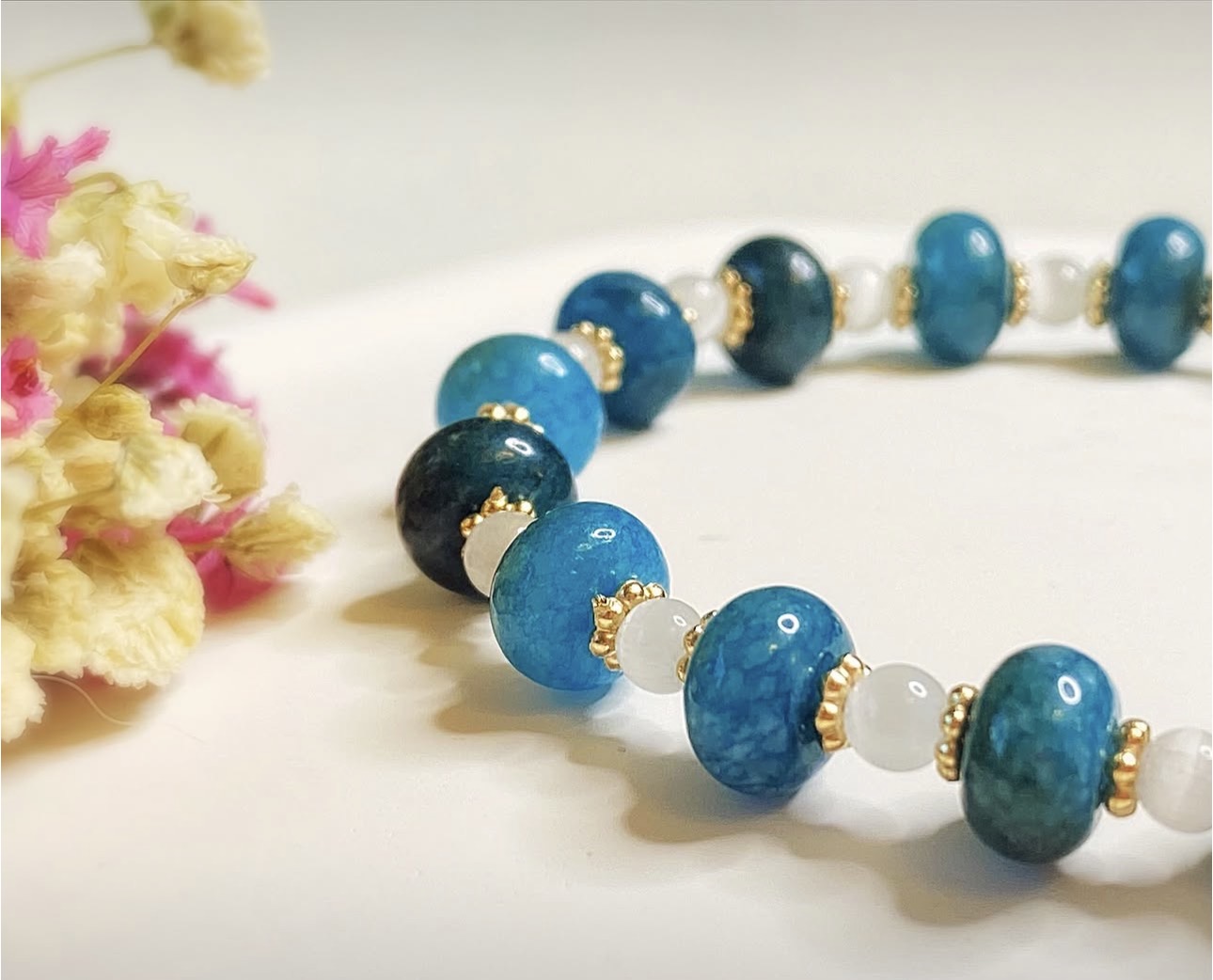 Blue Apatite & Cat Eye Harmony Bracelet photo 2