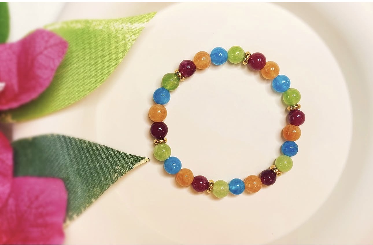 Vibrant Jade & Sunstone Harmony Bracelet