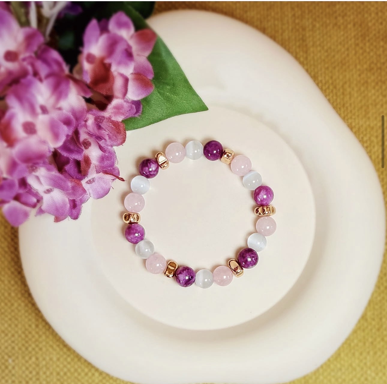 Rose Quartz & Spodumene Harmony Bracelet